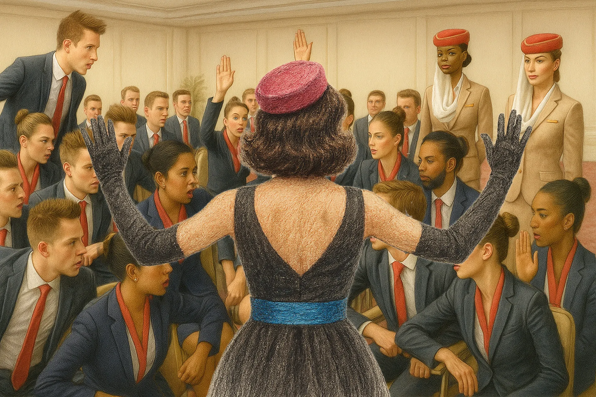 Cabin Crew Interview Group Discussion - Be Like Midge Maisel