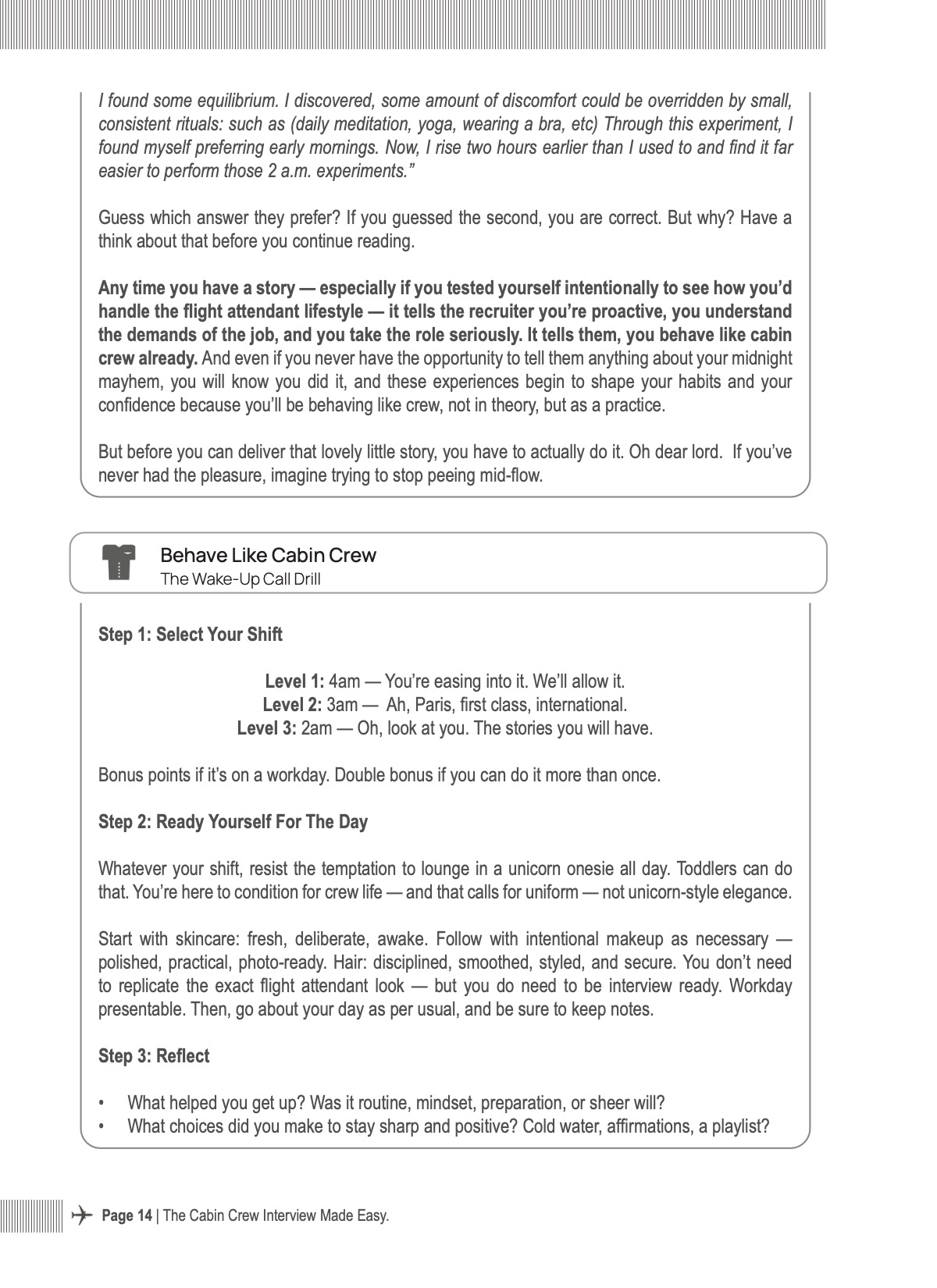 The Cabin Crew Interview Made Easy - Sample Pages