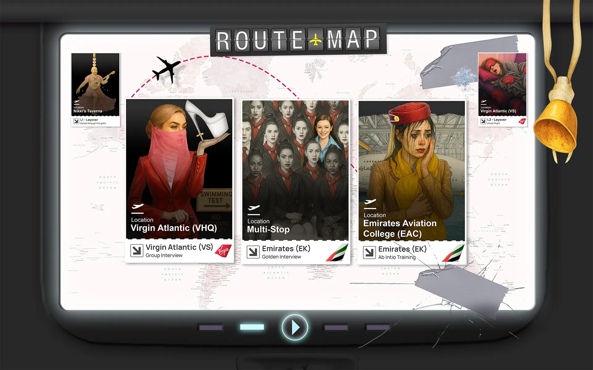Crew Crosscheck - Cabin Crew Interview Ground School - Route Map